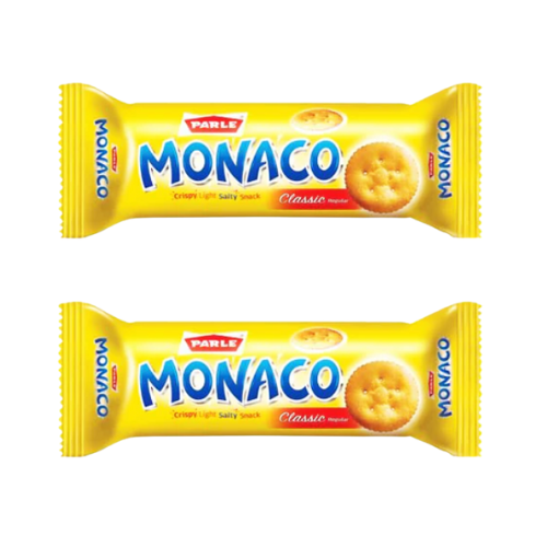 Parle Monaco Salty Biscuits (Bundle of 2 x 63g)