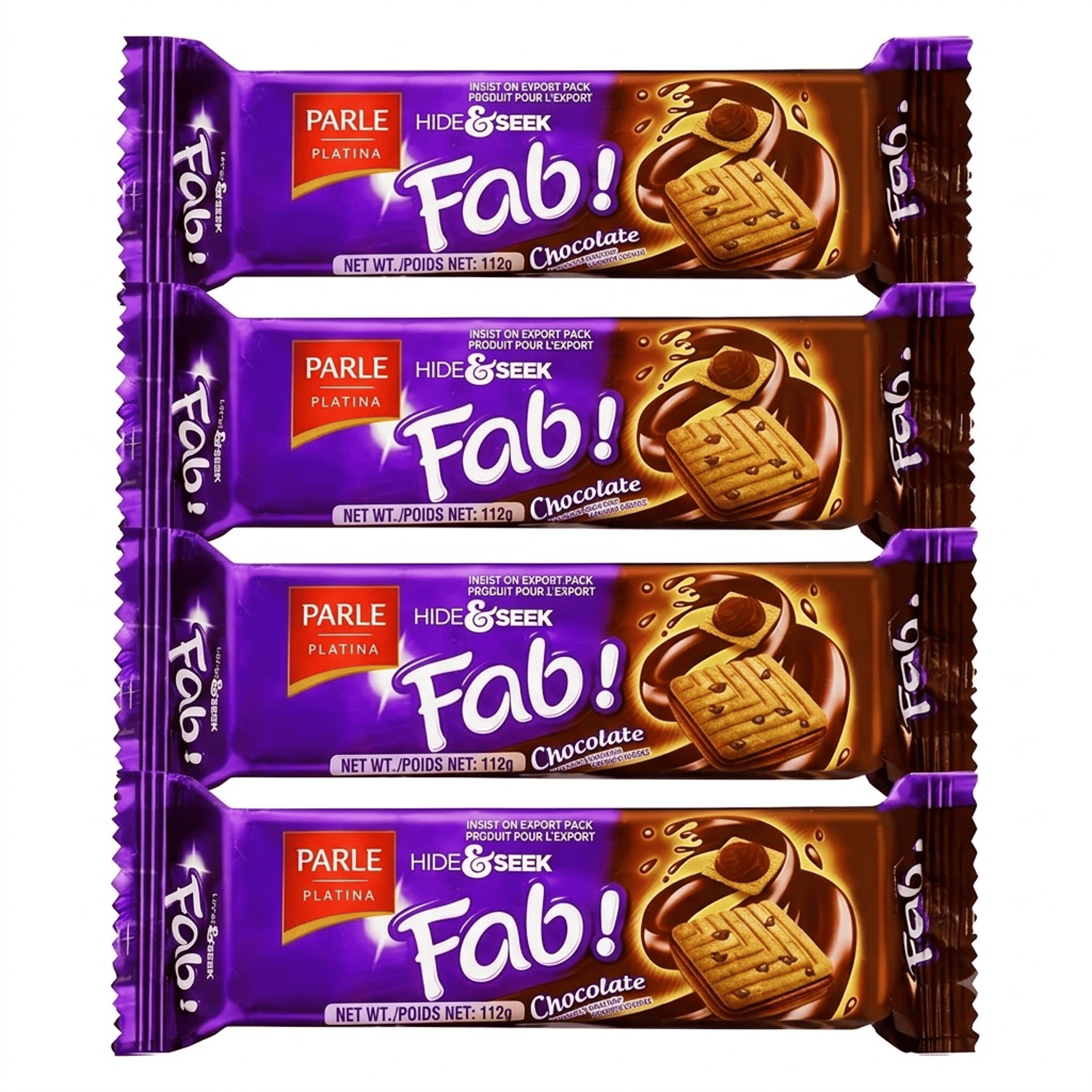 Parle Hide and Seek Fab Chocolate- Sale Item [BBD: 24 November 2026] (Bundle of 4 x 112g)