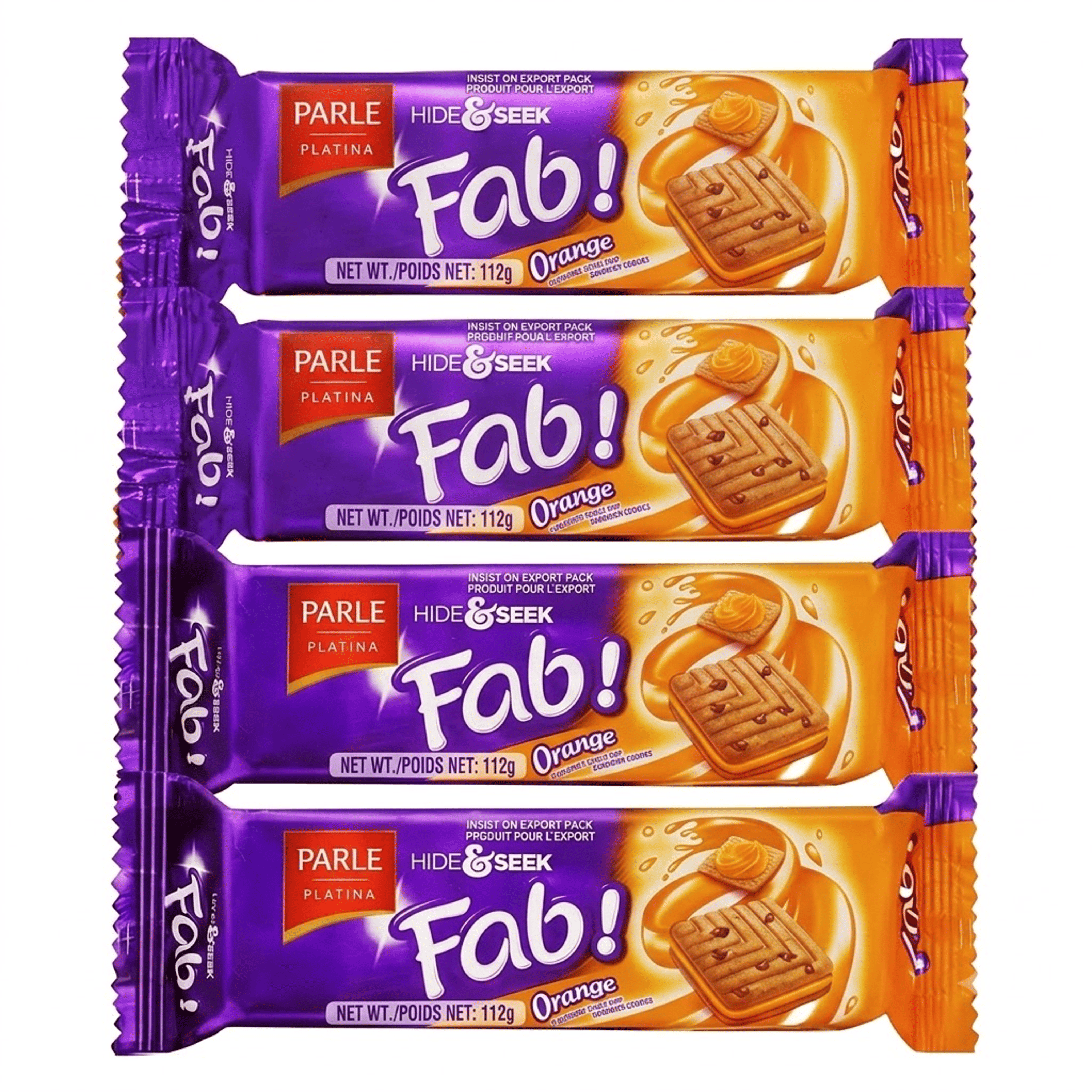 Parle Hide and Seek Fab Orange- Sale Item [BBD: 24 November 2026] (Bundle of 4 x 112g)