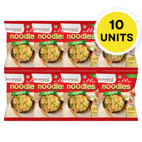 Patanjali Chatpata Atta Noodles (Bundle of 10 x 60g) - Sale Item [BBD: 28 February 2025]