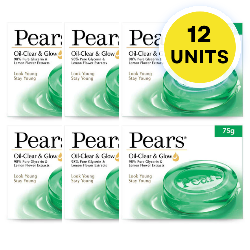 Pears Oil Clear And Glow Soap (Bundle of 12 x 75g)