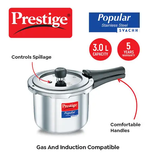 Prestige Popular Svacch Pressure Cooker with Induction (3 Litres)
