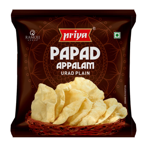 Priya Papad / Papadum - Urid Plain (100g)