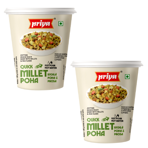 Priya Ready to Eat / Quick Millet Poha Cup (Bundle of 2 x 80g)