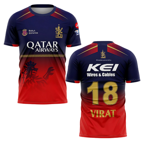 IPL 2025 RCB Virat 18 Fan Edition Replica Jersey - M (1pc)