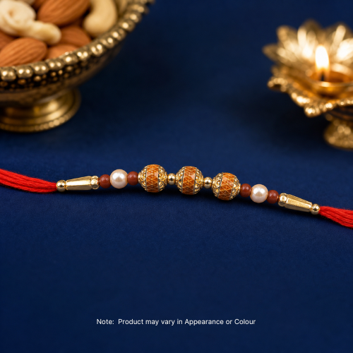 Golden Kalash Beaded Rakhi (1pc)