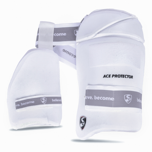 SG Combo Ace Protector cricket batting thigh pad (White) Youth Left Hand (1pc)