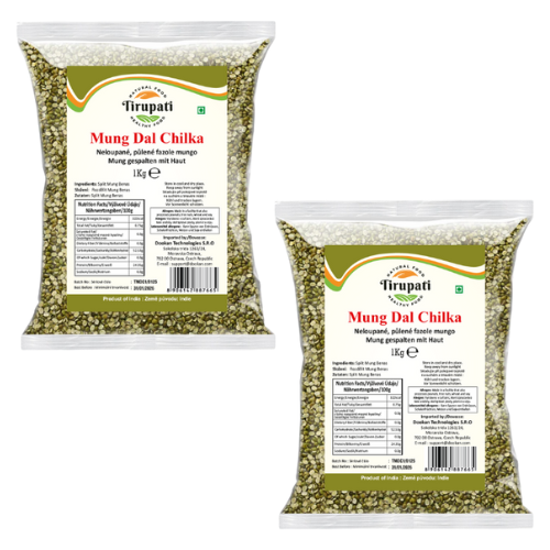 Tirupati Moong Dal Split With Skin / Mung Dal Chilka (Bundle of 2 x 1kg)