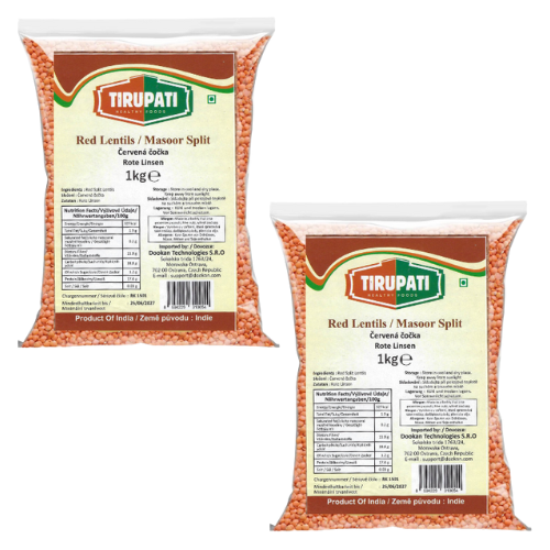 Tirupati Red Lentils / Masoor Split (Bundle of 2 x 1kg)