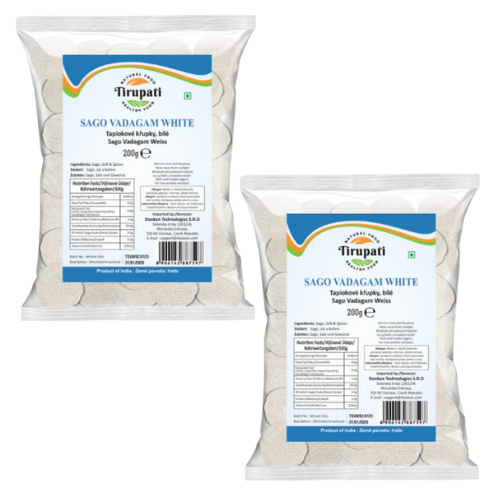 Tirupati Sago / Javvarisi vadagam (Bundle of 2 x 200g) - Sale Item [BBD: 27 February 2026]