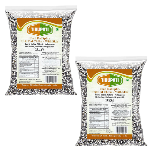 Tirupati Urad Dal Split With Skin / Urid Dal Chilka (Bundle of 2 x 1kg)