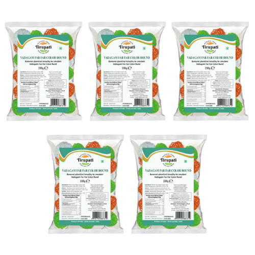 Tirupati Vadagam / Far Far Color Round (Bundle of 5 x 200g) - Sale Item [BBD: 27 February 2026]
