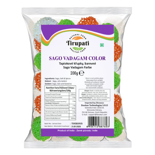 Tirupati Color Sago / Javvarisi vadagam (200g)