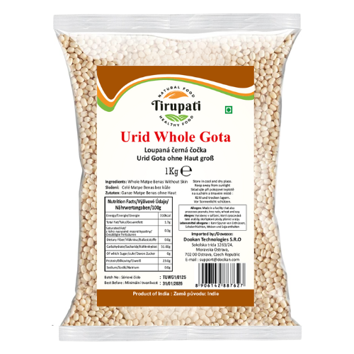 Tirupati Urad Dal Whole / Urid Gota - Without Skin (1kg)
