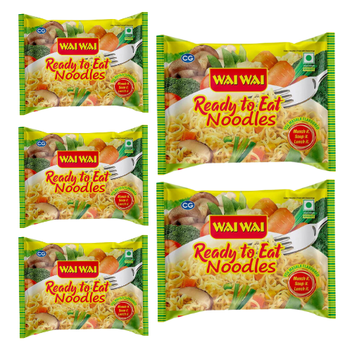 Wai Wai Noodles Veg Masala Flavour (Bundle of 5 x 65g)