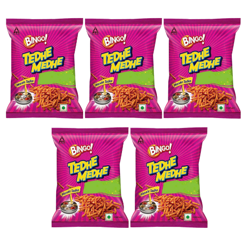 Bingo Tedhe Medhe Masala Tadka (Bundle of 5 x 90g)