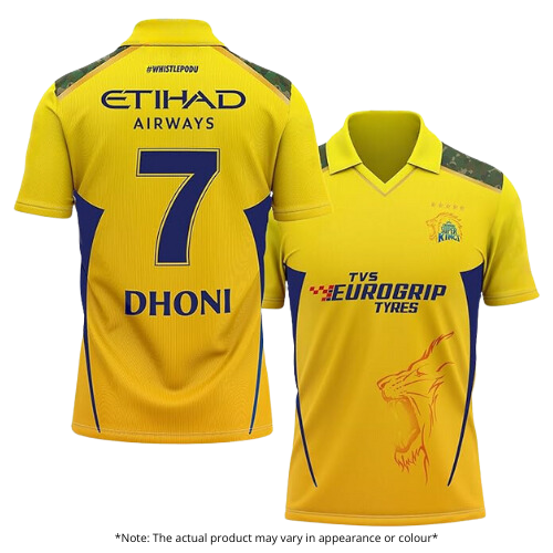 IPL Chennai Super Kings MS Dhoni Jersey - L (1pc)