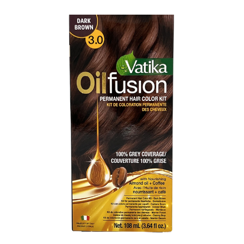 Dabur Vatika Permanent Hair Colour - Dark Brown (108ml) - Sale Item [BBD: 31 May 2024]