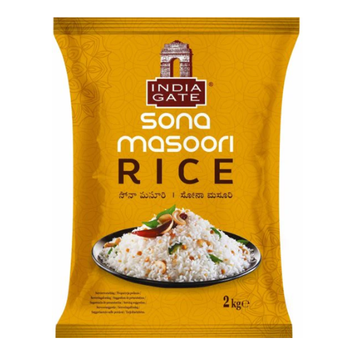 India Gate Sona Masoori Rice (Bundle of 5 x 2kg)