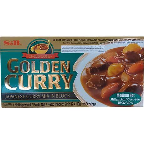 S&B Japansese Golden Curry (Medium Hot) Mix in Block (220g)