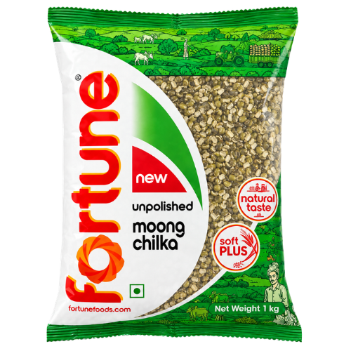 Fortune Moong Dal Split With Skin / Mung Dal Chilka (1kg)