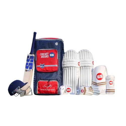 SS Sky Premium English Willow Premium Cricket Kit With Helmet Boy (Right Hand) (1pc)