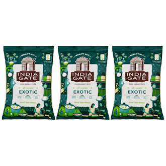 India Gate Exotic Basmati Rice (Bundle of 3 x 5kg) - 15kg
