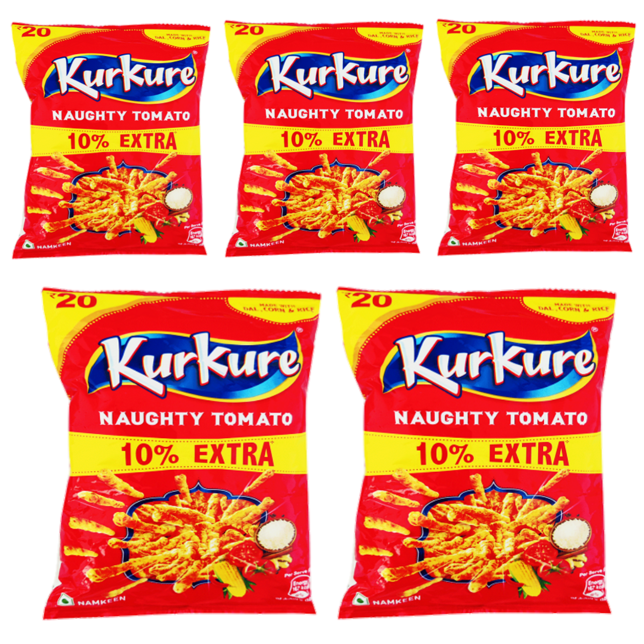 Kurkure Naughty Tomato (Bundle of 5 x 90g) - Sale Item [BBD: 05 February 2025]