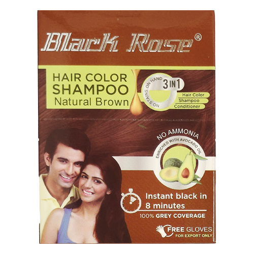 Black Rose Henna Brown Hair Colour Shampoo  (15g)