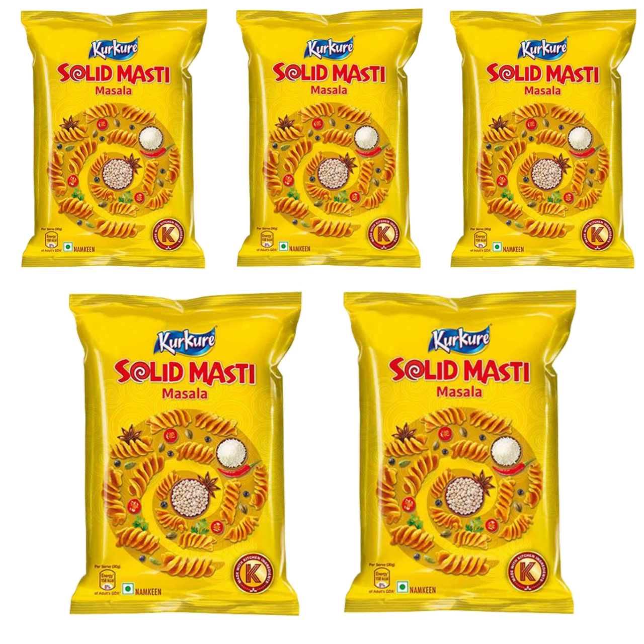 Kurkure Solid Masti (Bundle of 5 x 75g) - Sale Item [BBD: 14 January 2025]