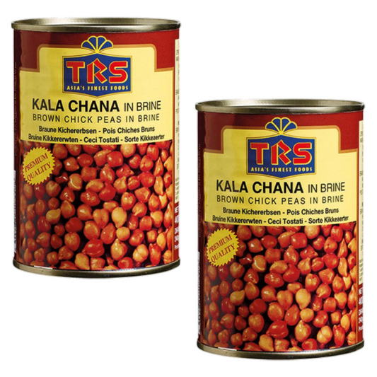TRS Canned Boiled Brown Chickpeas / Kala Chana Tin (Bundle of 2 x 400g) - 800g