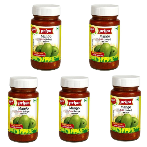 Priya Mango (Avakaya) Pickle (Bundle of 5 x 300g) - Sale Item [BBD: 30 November 2024]