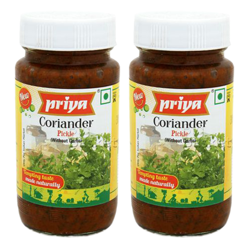 Dookan_Priya Coriander Pickle Without Garlic (Bundle 2 x 300g)