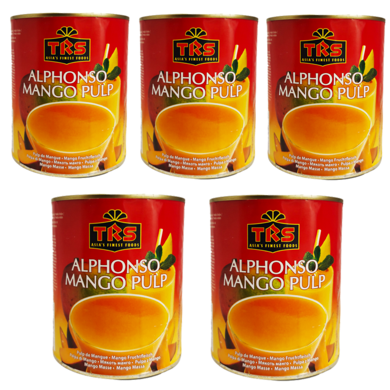 TRS Canned Alphonso Mango Pulp (Bundle of 5 x 850g)