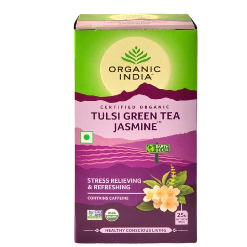 Organic India Tulsi Green Tea Jasmine Infusion Bags (25 Tea Bags)