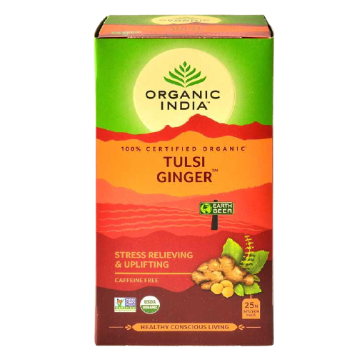 Organic India Tulsi Ginger Infusion Bags (25 Tea Bags)