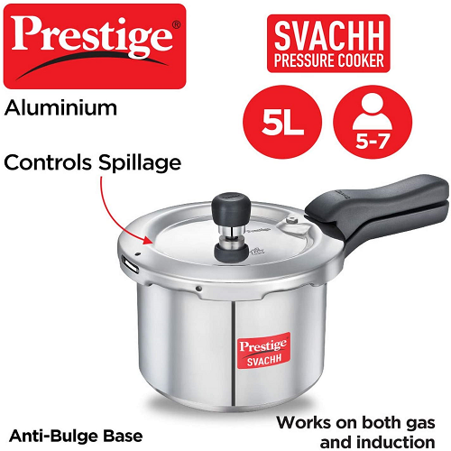 Prestige Popular Plus Svacch Pressure Cooker With Induction (5 Liters)