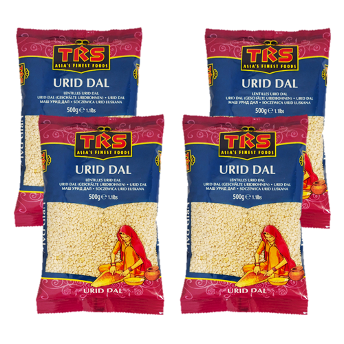 TRS Urad Dal Split / Urid Dal Washed - Without Skin (Bundle of 4 x 500g) - 2kg
